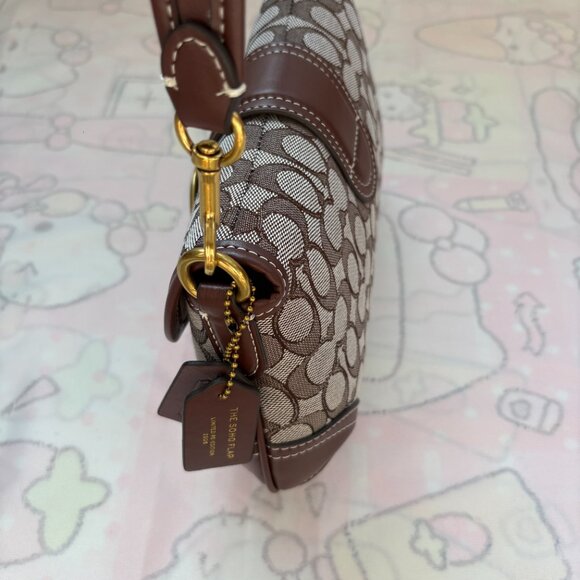 Coach Signature Jacquard Monogram Canvas Underarm Bag - Picture 4 of 9